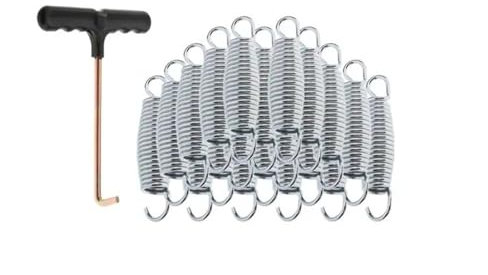 BUUNHI Trampolinzubehör 20er-Pack Trampolinfedern mit Federspannwerkzeug aus Metall Trampolin Ersatzteile(13.5cm)