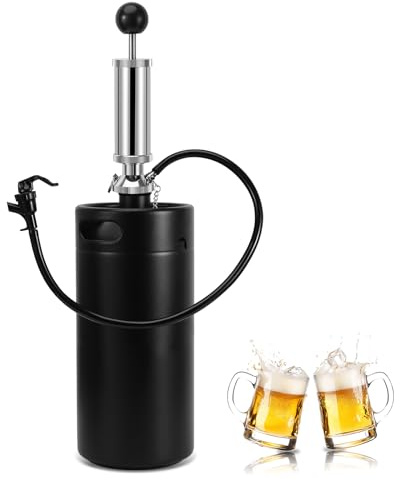 Imaictuu 128oz Beer Growler Tap System & New 4 Inch Beer Keg Tap，Stainless 3.6L Mini Keg Growler Draft Beer Dispenser for Home Brewing Party Picnic