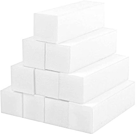Remingtape 10 bloques de lijado blancos para diseño de uñas, pulidor de uñas, bloque de pulido de superficies, de uñas, herramienta de manicura