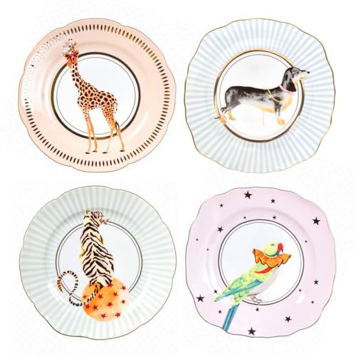 YVONNE ELLEN Animal Tea Plates 16cm (Set of 4)