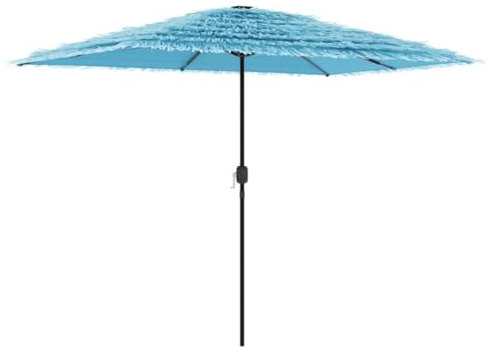vidaXL Garden Parasol with Steel Pole, Garden Umbrella, Sun Shading Umbrella for Patio Outdoor Beach Yard, Free Standing Parasol, Blue