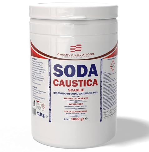 Flocons de soude caustique 1 kg, pots avec bouchon à languette, détartrant, décapant pour peinture, nettoyant pour canalisations et toilettes
