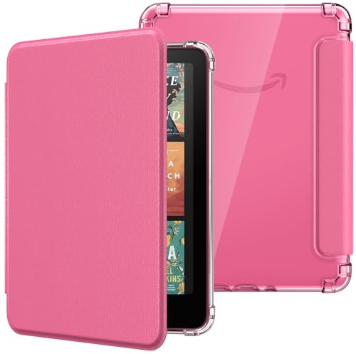 Moko Hülle für 7 Kindle Paperwhite 12.Generation & Colorsoft 2024, Rosa | Ultraklar Weich Transparent Rückseite Leicht Schutzhülle mit Auto Schlaf/Aufwach