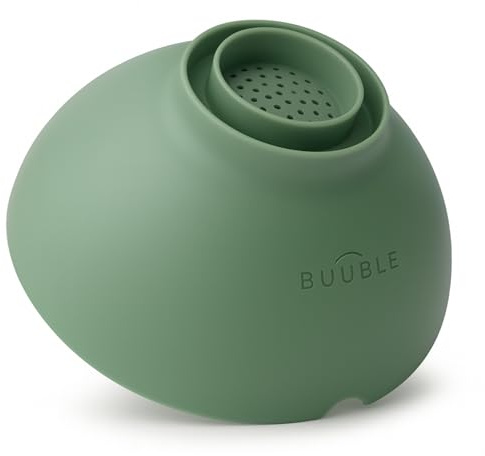 BUUBLE Ultimate Grease Drainer & Food Strainer (SAGE) Premium Heat-Resistant Colander for Bacon, Ground Beef, Pasta & Veggies; Fits Pans, Cans & Jars; Dishwasher Safe