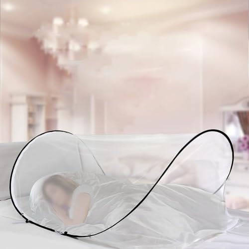DAZZLEEX Rete pieghevole per letto, design pop-up, con tessuto a maglia fine, protezione contro gli insetti, con borsa per riporre oggetti, per viaggi, campeggio, dormitorio