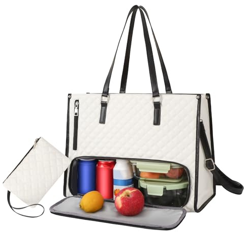 honitty Lunchtasche Damen,2-in-1 Lunch Bag Handtasche Kombination,Laptop Handtasche 15.8 Zoll, Arbeitstasche Damen Groß