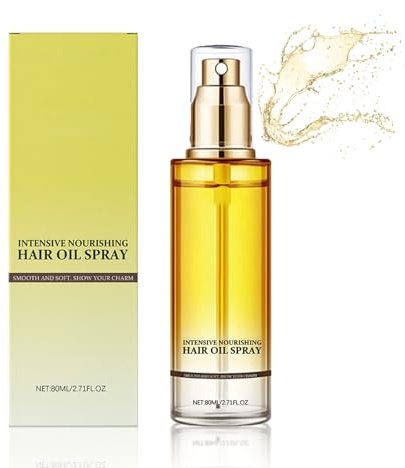 Intensiv Pflegendes Haaröl-Spray mit Ingwerwurzelöl, Haaröl Repair & Anti-Frizz, Langzeit-Glanz bei Flug-Haar, Sprüh-Konditioner ohne Silikone, mit Blumenduft (80ml, 1pc)