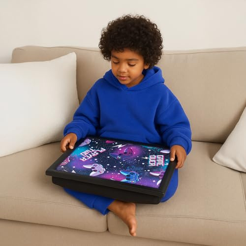 OHS Lap Trays with Bean Bag Cushion, Gaming Large Padded Lap Tray with Cushion Kids Adults Dinner Trays on Laps Suitable for Work Food Studies TV Sofa or Bed, Neon