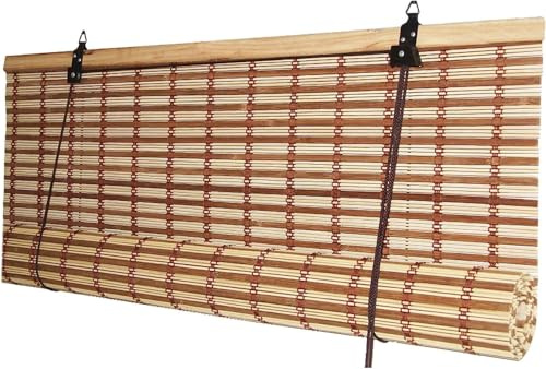 Tapparella Avvolgibile bamboo a rullo listelli di bambù Tenda da sole oscurante L.180 x h. 300 cm.