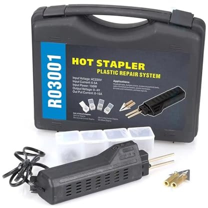 DGOINGPI Soldador de plástico Juego de Soldador de plástico para reparación de carrocería de Parachoques de Coche, Sistema de reparación de plástico con 200 Grapas.