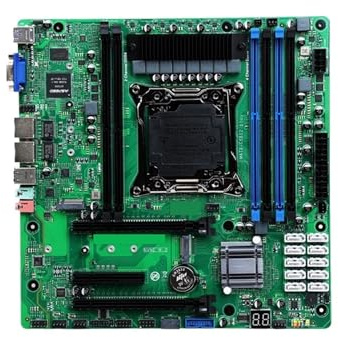 Carte mère X99 for serveurs NAS C612, Compatible avec E5 V3 V4, mémoire DDR4 jusqu'à 384 Go, 2 emplacements M.2 NVMe et 10 Ports SATA 3.0.(E5 2686 V4,16GB 2400MHZ X 2_MOTHERBOARDS)