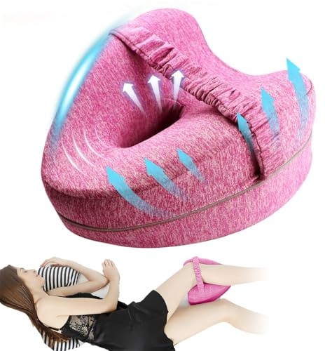Ruayia Cuscino per ginocchia per chi dorme sul fianco, ergonomico per chi dorme sul fianco, memory foam con cintura, cuscino ortopedico per gambe, cuscino gravidanza per sostenere gambe, ginocchia