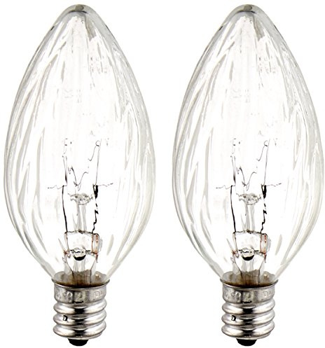 GE Crystal Clear Blunt Tip Decorative Light Bulbs (15 Watt), 105 Lumen, Candelabra Light Bulb Base, 2-Pack Chandelier Light Bulbs