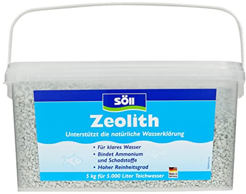 Söll 14710 Zeolith Natürliches Klinoptilolith Granulat Entgiftung von Teichen 5kg - Wasserklärungsmittel bindet Ammonium & Stickstoff kontinuierlicher Schadstoffabbau im Gartenteich Schwimmteich, Blau