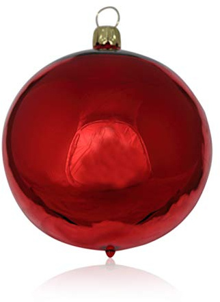 Lauschaer Glas Christbaumkugeln rot Glanz 2 Stück d 12cm Christbaumschmuck Weihnachtsbaumschmuck mundgeblasen