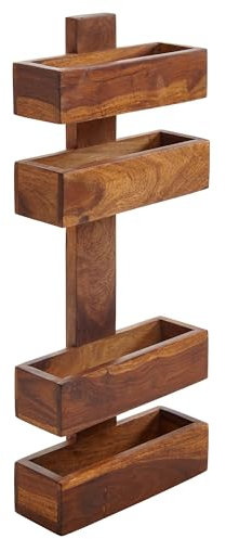 FineBuy Zeitungsständer Massivholz 2 Ablagefächer Zeitschriftenständer Prospekthalter Landhausstil Material wählbar