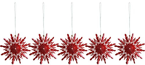Casalanas, Advent, 5X Christbaumanhänger Rote Schneeflocke