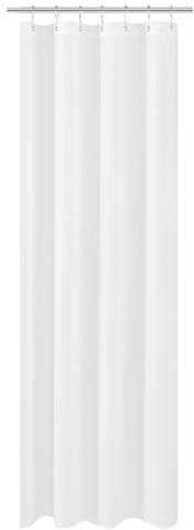 N&Y HOME Rideau de Douche en Tissu Extra Long 91,4 x 213,4 cm, qualité hôtelière, Lavable, Hydrofuge, Blanc avec œillets, 91,4 x 213,4 cm