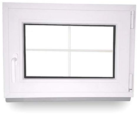 JeCo Sprossenfenster Kellerfenster Garagenfenster - BxH:1100 x 600 mm - DIN Rechts - 2-Fach Verglasung - 60 mm Profil