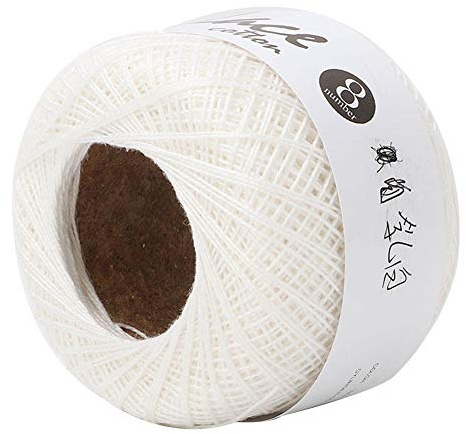 Fil de crochet coloré brillant en coton Fil de dentelle Soie Légère Fine Été comme neige