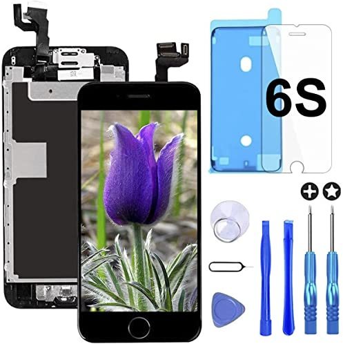 Brinonac Écran pour iPhone 6s LCD 4,7 Numériseur Tactile Remplacement Noir | Kit d'installation complet avec outils de réparation, protecteur en verre et joint étanche, toucher 3D lisse