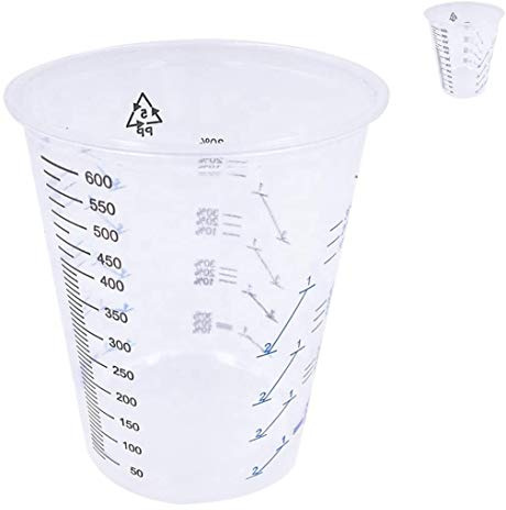 CANOPUS Profesional Mezcla Pintura Vasos 25PC 600cc Vasos Mezcladores de Plastico para Epoxi y Resina Vaso Pintura, Medidor Pintura Mezcla Para Proyectos de Arte, Coche, Vasos Medidores Pintura