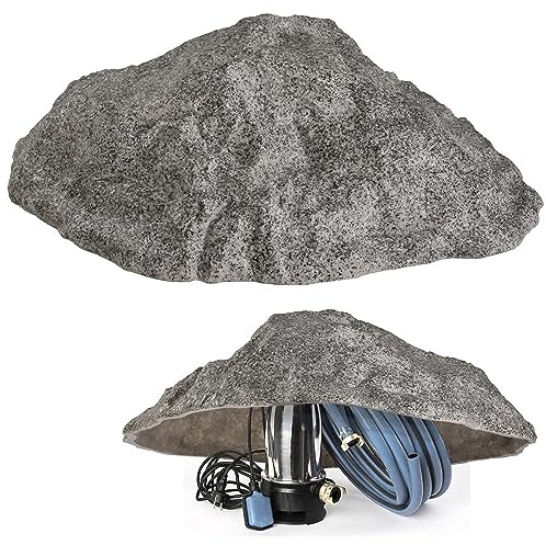 Kunstfelsen L-01 Ø80 cm Grau – Hohler Abdeckstein & Dekofelsen für Sandfilteranlage, Poolpumpe, Klärgrube, Trafohaus, Brunnenkopf – 93 × 91 × 37 cm, GFK-Komposit, 14 kg, frostfest