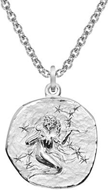 trendor Sternzeichen Jungfrau mit Halskette 925 Silber Ø 16 mm 08441-09 | Tierkreiszeichen Anhänger Sterlingsilber für Damen, Herren oder Kinder,