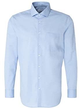 Seidensticker Regular Fit Langarm Popeline, Camicia Uomo, Hellblau, 42