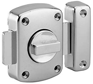 THIRARD Verrou à Bouton Acier Cylindre 50 mm Brillant | verrou à bouton, cylindre 50 mm, acier, finition brillant, porte d'intérieur, gris