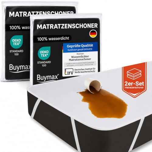 Buymax Matratzenschoner 60x120cm wasserdicht als 2er Set - Oeko-Tex zertifizierte Inkontinenzauflage waschbar Matratzenauflage Matratzenschutz Inkontinenzunterlage Nässeschutz 60x120 cm