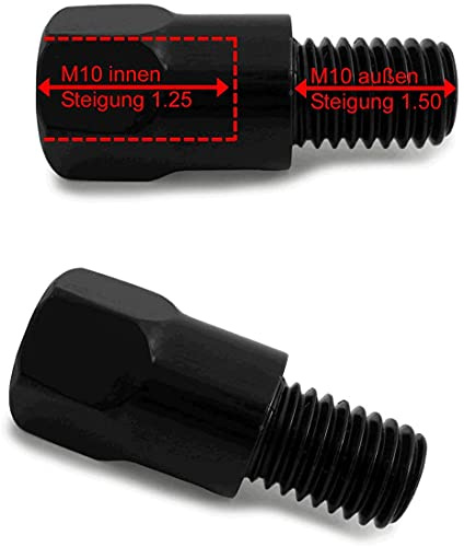 Area1 M10 x 1,25 auf M10 x 1,50 Motorradspiegel Adapter (2 Stück) kompatibel mit BMW Motorrädern (Set2 kompatibel mit BMW)