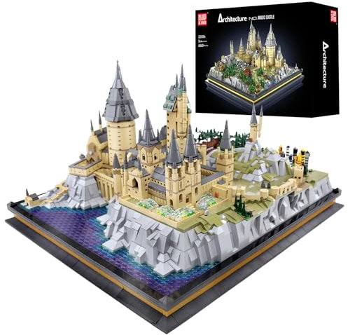 Mould King 22004 Bausteine Architektur Modell 6862 Teile Klemmbausteine Architektur Modell Schloss Custom Bauspiel, Modular Building Konstruktionsspielzeug Kompatibel mit Zauberschule