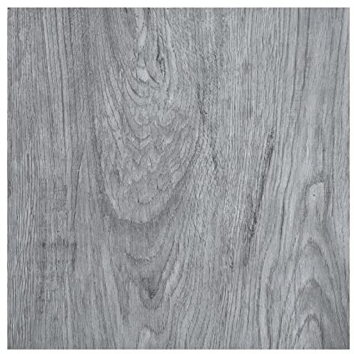 Festnjght Juego de Suelo Autoadhesivo|Lamas para Suelo Baldosa Azulejo Cocina Salón Sala de Estar Antiestático Ignífugo Impermeable Antideslizante de PVC Gris Claro 1,86 m²