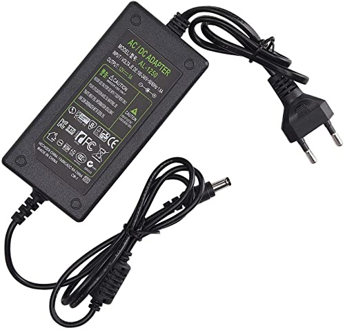 Nobsound Adaptador de Corriente 12V 5A, AC 100-240V a DC 12 voltios 5 amperios 60W Fuente de alimentación para Amplificador/Tiras LED/DVR NVR Sistema de cámara de Seguridad - Euro Plug (5.5×2.5mm)