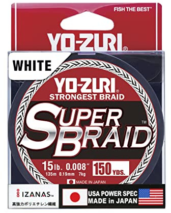 Yo-Zuri YZ-SB-15LB-WH-150YD: Super Braid White 15Lb 150Yd, White