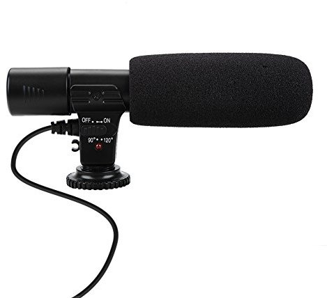 Microfono a Condensatore, Microfono per Videocamera Altamente Sensibile Microfono di Registrazione Intervista Unidirezionale con Windsheid per Telecamere, Videocamere e Registratori Audio