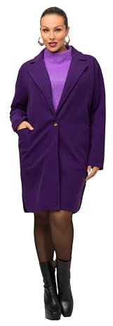 Ulla Popken Manteau de survêtement avec Fentes Veste, Violet Profond, 52-54 Femme