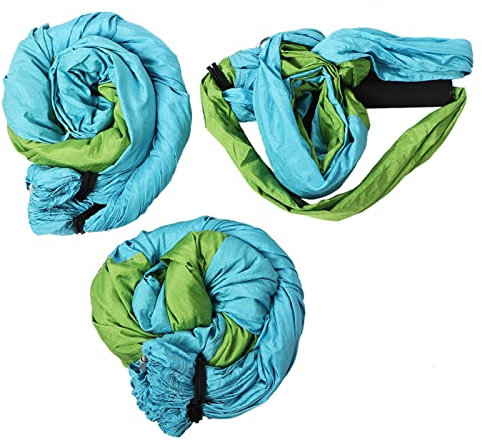 QANYEGN Aerial Yoga Hammock, Sling Inversion Tool, Premium Nylon Aerial Fabric Yoga Strap Accessory for Gym Home Fitness(Sky blue and fruit green)