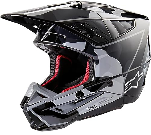 Alpinestars Motocross-Helm S-M5 Rover 2 - Schwarz/Silber/Glossy