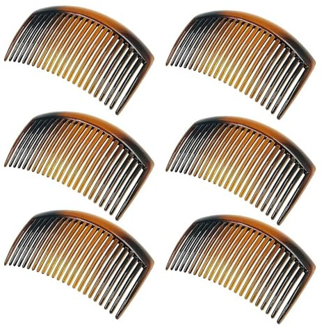 Lepidi 6 Stück Einsteckkamm, Kunststoff Side Hair Twist Comb, Seitenkamm Haarspangen mit Zähnen, French Twist Hochsteckfrisur Zubehör, für Frauen, Dame