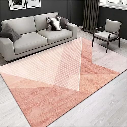 RUGMRZ Outdoor Teppich Wetterfest Kreative Geometrie Baby Teppich Mädchen Rosa Teppich Balkon Draußen Teppich Outdoor Teppich wetterfest Teppich waschbar160x230CM