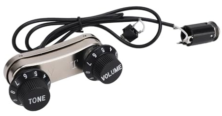 Pickup per Violino Set Ponte Trasduttore Piezoelettrico Kit Pickup in Metallo e Plastica Parti di Violino con Manopola del Volume del Tono per Violini Elettrici