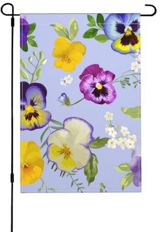flores de pensamiento, Bandiera da giardino bifacciale, striscione decorativo da giardino per cortile interno ed esterno 30x45,5 cm