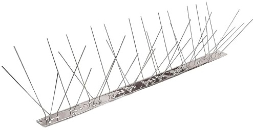 Pinchos para palomas, aleros y aleros, 1 unidad, 1 m, pinchos para palomas de acero inoxidable, 80 agujas por metro, antipalomas y balcones, bolardos para pájaros flexible