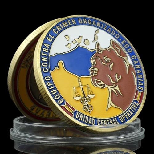 QYZXTH Unidad Central Operativa Española Desafío Moneda Guardia Nacional Bronce Chapado Moneda Conmemorativa Insignia de Honor Colección Regalos-Bronce