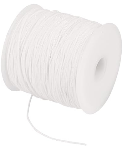 Nylonschnur für Armbänder, Nylonband, Knotenschnur Geflochtene für Armband, Halsketten, Makramee Handwerk, DIY Schmuckherstellung (Weiß, 1mm x 120 m)