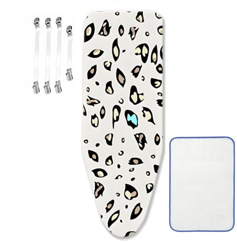 ZJBKX Bügelbrettbezug für Dampfbügelstation, geeignet für Bügelbrett von 30-45 cm x 110-125 cm, mit 4 Spannern, 1 Bügeltuch