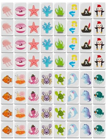 Mahjong-spel, resemahjongspel, spelplattor med flaggmönster, 65 stycken, blockpusselspel, Mahjong spelstenar, festspelblock