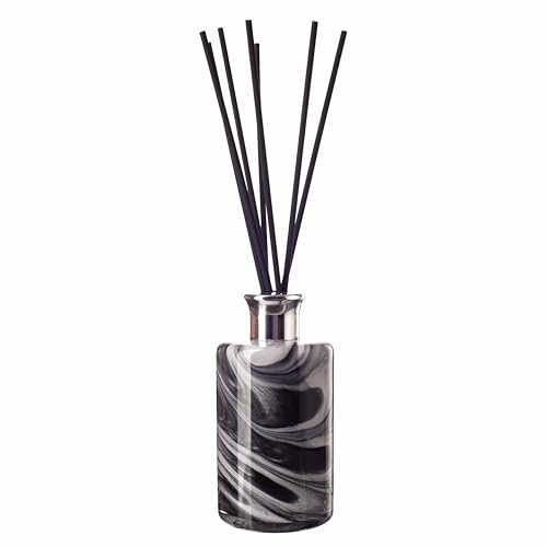 Amelia Art Glass Medium Tall Cylinder Reed Diffuser in Night Sky with Black Reeds